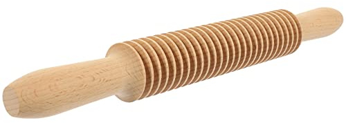 Wooden Rolling Pin Noodle Maker with Lattice Cutter for Baking