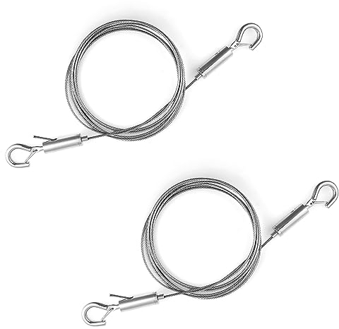2uds Alambre para Colgar Cuadros con Gancho, 3 m x 1,5mm Resistente Kit de Alambre para Colgar Cuadros Ajustable Alambre para Colgar Fotos de Acero Inoxidable para Soportar Hasta 24kg