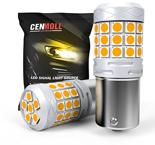 Cenmoll BAU15S 581 PY21W Lampadina per auto giallo ambra, super luminosa 40W 2000LM RY10W 581 PY21W Lampadina a LED Canbus senza errori per retromarcia di retromarcia Indicatori di direzione, 2PCS
