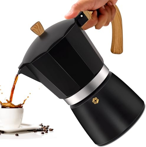 Vaolvpant 12 Cup Aluminum Moka Pot Classic Stovetop Espresso Coffee Maker 600ml 20oz Coffeemaker Percolator Mocha Pot Greca Coffee Maker Cafe Makers for Italian and Cuban Café Brewing Black