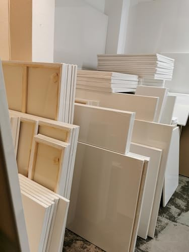 Kunstbruder Bespannte Keilrahmen, Verschiedene Größen, fertig zum malen - Leinwand zum bemalen acryl, Aquarell ölfarbe (80x100 cm)