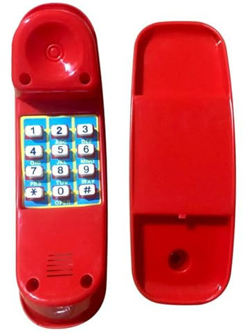 AZIDWERYQ Spielzeugtelefon mit numerischem Schlüssel Realistische leichte Plastikkinder -Telefon, 8x3x2 tun Telefonspielzeug für interaktives Lernen im Alter von 3+ Kindern, rot