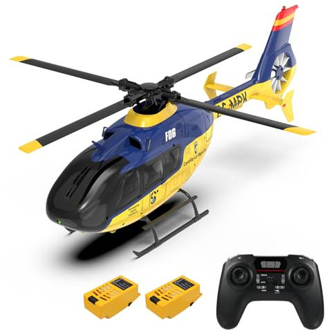Hylukon F06 Remote Control Helicopter, 6-Axis Gyro RC Helicopter with Brushless Motors, Altitude Hold, Optical Flow Positioning Function and LED Lights, 2.4GHz Mini Aircraft Toy for Teens Adults