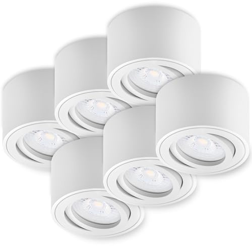 Oktaplex 6 focos de superficie Lile blanco - incl. módulo LED regulable 4,9W 230V 4000K blanco neutro 80x50mm spot de aluminio giratorio