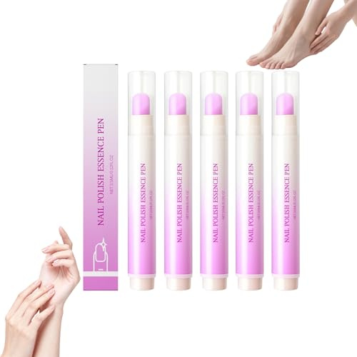 Lápiz de aceite para cutículas con empujador de cutículas y funciones para el cuidado de las uñas: Lápiz de aceite para uñas portátil para el cuidado y acondicionamiento de las cutículas. (5 piezas)