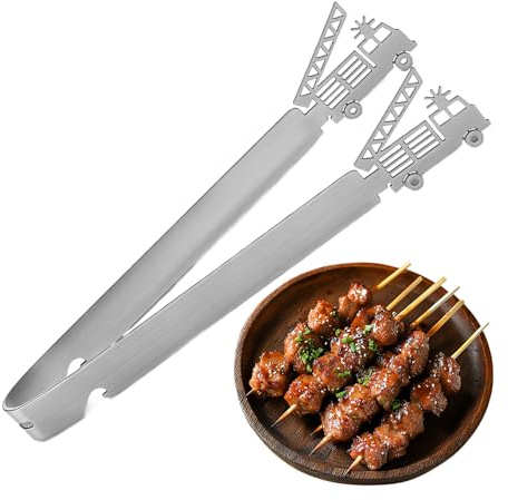 Pinzas para parrilla de camión de bomberos - Herramienta de acero inoxidable de 29 cm, regalo único con temática de bombero | Cocina de servicio para hombres, apta para lavavajillas, agarre de precisi
