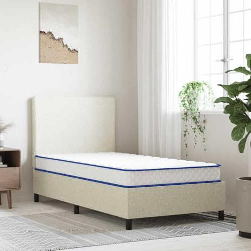 Vanitopaz Minnesskum madrass 90 x 190 x 17 cm, 5 lager, mjuk vit, för gästsäng, vänddesign, visco för ergonomiska zoner, skum liggkomfort
