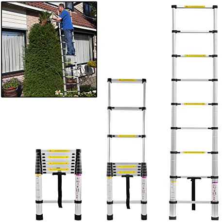 Lars360 Échelle télescopique multifonction, extensible, échelle simple, en aluminium de qualité supérieure