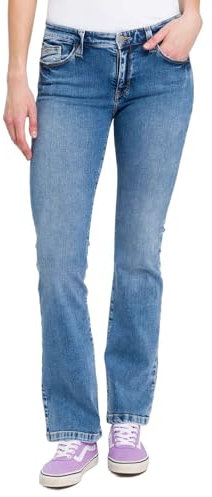Cross Jeans Damen Jeans Lauren - Bootcut - Blau - Medium Blue Denim W25-W34, Größe:28W / 32L, Farbvariante:Medium Blue 020