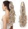 TESS Coleta Postiza Pelo, 60 cm Ondulado Postizos de Pelo Sintetico Aschblond Balayage Coleta Extensiones con Pinza para Mujeres