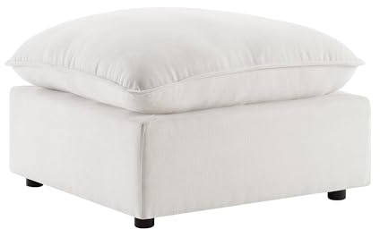 VANOMi Modular Ottoman Stool, Cube Footrest Replacement for Sectional Sofa, Upholstered Ottoman Seat, Beige