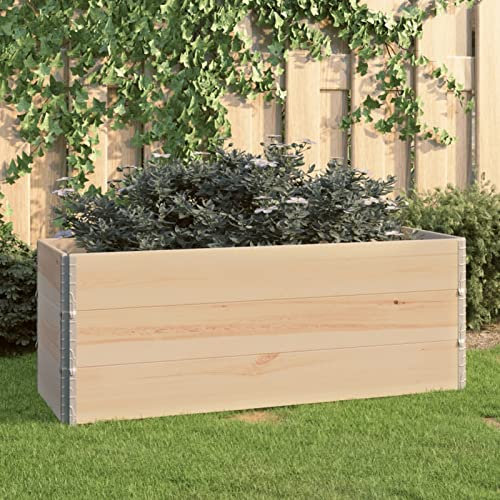 Mengtu Hochbeete 3 STK. Pflanzkübel Blumenkasten Pflanzkasten Blumenkasten Pflanzbeet Blumenkübel Blumenbeet Gemüsebeet Frühbeet Garten 50x150 cm Kiefer Massivholz Garten Möbel