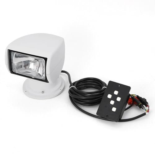 Projecteur Marin travail pour Bateau Projecteur de recherche portable avec rotation à 360 ° avec télécommande de plaisance 12V 100W Bateau Phare de recherche marine à distance au xénon