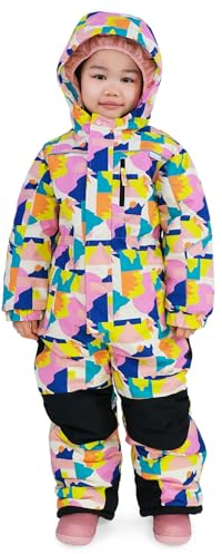 JAN & JUL Waterproof Insulated Toddler Snow Suit, Girls' Windproof One Piece Ski Suit (Winter Sun, Size 3T)