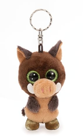 NICI Porte-clés GLUBSCHIS Sanglier Truffle Fluffle 9cm Brun - Pendentif Animal avec Anneau métallique pour accrocher aux clés, à la Corde, au Sac et Plus Encore