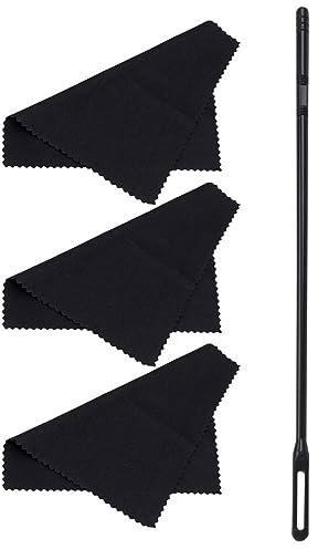 ULDIGI Flötenputzer Flöten 1 Satz Flötenreinigungsstab Flötenreinigerbürste Flötenschonerbürste Altflöte Saxophon-reinigungswerkzeug Saubere Tuchstange Flötenreiniger-sparpad Plastik Black