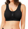 Gotoly Women Post Surgery Front Fastening Sports Bra with Breast Support Full Coverage Compression Bra After Surgery (L, Black)