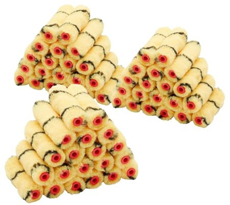 simpa 60 Piece 4 (100mm) Medium Pile Woven Synthetic Fabric Mini Paint Rollers Refills for Emulsion Paint on Smooth Surfaces.