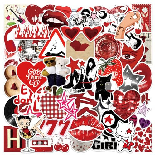 GGUFAY 50 Pcs Autocollants Downtown Y2K Girls pour Ordinateur Portable, Stickers Kindle, Snowboard, Valise, Scrapbook, Skateboard, Bagage, Graffiti, Adolescent, Garçon, Fille, Résistant à l'eau