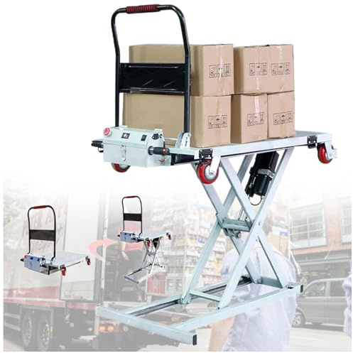 Tavolo elevatore idraulico a forbice, altezza 110 cm, movimentazione dei materiali portatile con 4 ruote, sollevatore a forbice per un facile trasporto e sollevamento