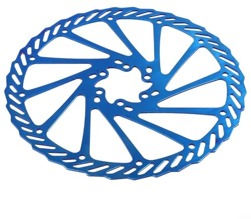 Stainless Steel for Bike Disc Brake, 6 Bolt, 160mm/180mm/203mm, Ventilated Design for Smooth Braking, Compatible with Alivio Hydraulic Disc Brakes (Blue)（203mm）
