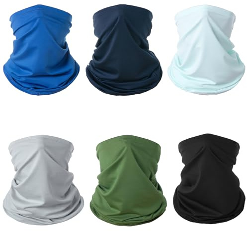 Aelxveba 6 copricapo multifunzionale per uomo e donna, sciarpe Bandana elastiche, traspiranti e antivento, per attività all'aperto come ciclismo, sci, motociclismo, escursionismo, yoga e altro