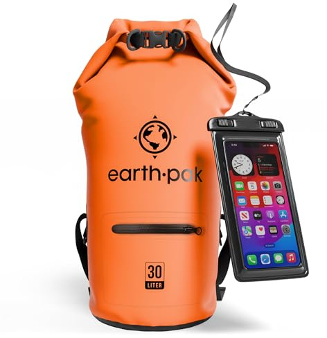 Earth Pak Torrväska med dragkedja fram och vattentätt mobiltelefonfodral