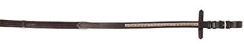 PFIFF 102505 Rênes de ceinture avec strass « Castania » Marron/beige Full