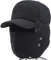 IPENNY Unisex Winter Warm Trapper Hat 3 in 1 Faux Fur Bomber Hat Earflap with Mask Full Face Protective Cover Windproof Trooper Hat Baseball Cap Snow Ski Cap for Cycling Camping Hiking Black