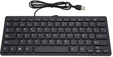 Tastiera spagnola per computer, Tastiera spagnola con 78 tasti, Interfaccia USB per computer desktop portatile ultra silenziosa portatile ultra-sottile cablata per computer desktop