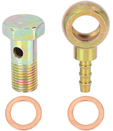 X AUTOHAUX 12mm Banjo Tuyau Barbelé Boulon Raccords Bronzé pour Moto Voiture