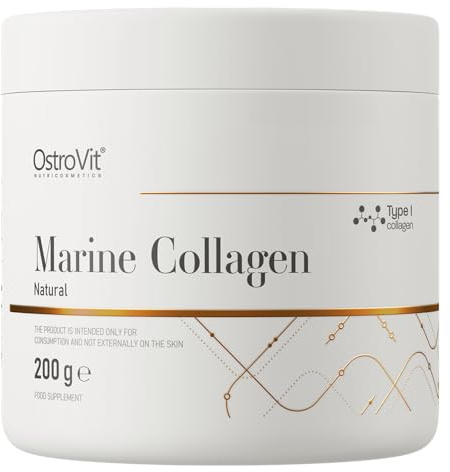 OstroVit Marine Kollagen | 200 g Pulver | 2200 mg Kollagen pro Portion | Typ I Fischkollagen | 90 Portionen | Neutraler Geschmack | Nahrungsergänzungsmittel