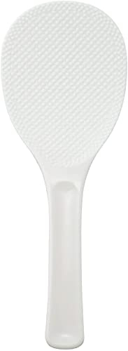Akebono Japanese-Style Shamoji Rice Paddle Serving Spoon, 19cm, White Plastic Spatula, Made in Japan, BSY23019