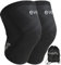 Everfly Ginocchiere Cross Training Powerlifting 5mm - 1 paio - Palestra Menisco e Leggere - Neoprene SCR Nero - Sportiva Muscolazione - Uomo Donna - Bodybuilding Tutore Ginocchio (L, Nero)