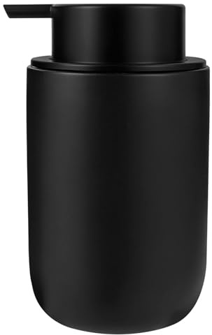 rejomiik Dispenser di sapone in schiuma di ceramica spessa, dispenser di sapone per le mani per bagno o lavello della cucina, bottiglie a pompa liquida per sapone per le mani, bagnoschiuma, nero