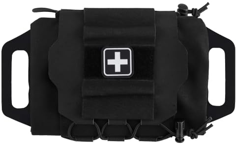Pochette tattica militare molle cintura di pronto soccorso veloce custodia di sopravvivenza sistema in due parti porta farmaci in rotolo borsa con manico in hypalon BK
