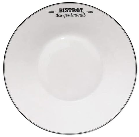 Secret de Gourmet - Lot de 6 Assiettes Creuses Bistrot 20cm Blanc