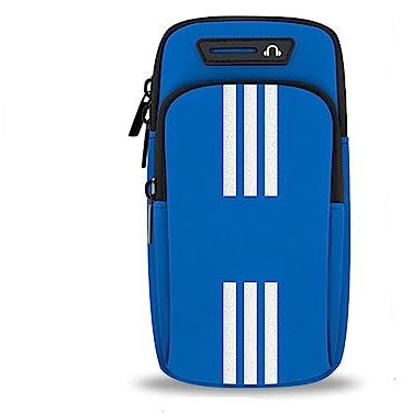 Bolsa para Brazos,Brazalete Movil Correr Deportivo, Móvil Bolsa para–Brazos Fundas Impermeable con Orificio Auriculares, Brazalete Porta Movil Running para Deporte,Aire Libre,Fitness. (Azul)