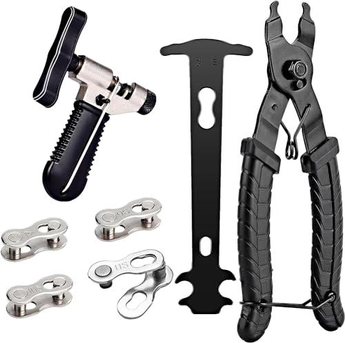 WAVATA Kettennieter Fahrrad, Kettenzange, 4 Paar Fahrradketten Nieten und Kettenschloss Zange Fahrrad Reparatur Set 2.0, Fahrrad Werkzeug, für 6-12 Fach Fahrradkette Werkzeug