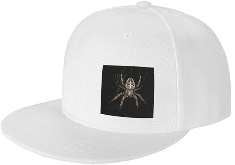Scary Spider - Gorra de béisbol clásica con visera plana y ala ajustable en blanco