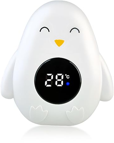 Badethermometer Mit LED-Warnlampe: Baby Badewanne Thermometer Mit Digitaler Messfunktion, Wasserthermometer Zum Messen Der Wassertemperatur (Pinguin)