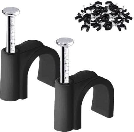 Lot de 100 serre-câbles ronds noirs - 12 mm - Bornes murales pour câbles électriques - Pour Ethernet, câbles électriques - Multiprise murale