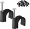 Lot de 100 serre-câbles ronds noirs - 12 mm - Bornes murales pour câbles électriques - Pour Ethernet, câbles électriques - Multiprise murale