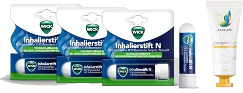 Wick Inhalierstift 3 X 1 Stift inkl. einer hochwertigen Handcreme Marke Faar-Apo