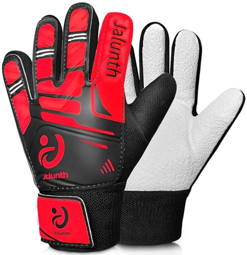 Jalunth Gants de Gardien But Enfant Jeune Junior Garcon Fille Garçons Gant de Gardien de Foot avec Excellente Protection des Doigts et des Poignées