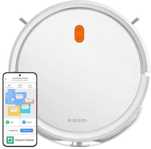 Xiaomi Robot Vacuum E5 - Robot Aspirador y Fregasuelos Potente | Planificación Inteligente de Rutas | Compatible con Alexa y Google Home | Succión de 2000PA con 3 Niveles de Succión