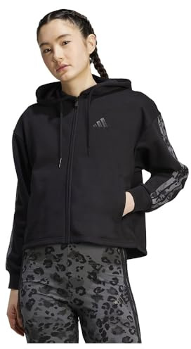 adidas Animal Print 3 Stripes French Terry Full Zip Sweatshirt S