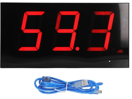 OVAQUIXI Decibelmätare, Väggmonterad Bullermätare med USB Power Digital Display för Hemmakontorets Klassrum