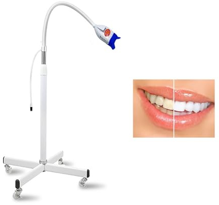 NEONMAN Professionell Tandblekningsmaskin LED-lampa med 360° Svängbara Hjul, 10 LED-lampor och 3 Färger Lätt att Använda Infällbar Lämplig for Tandkliniker
