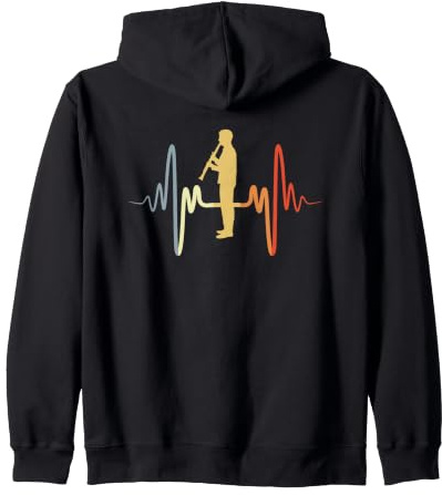Clarinettiste Vintage Amoureux de la Clarinette Sweat à Capuche